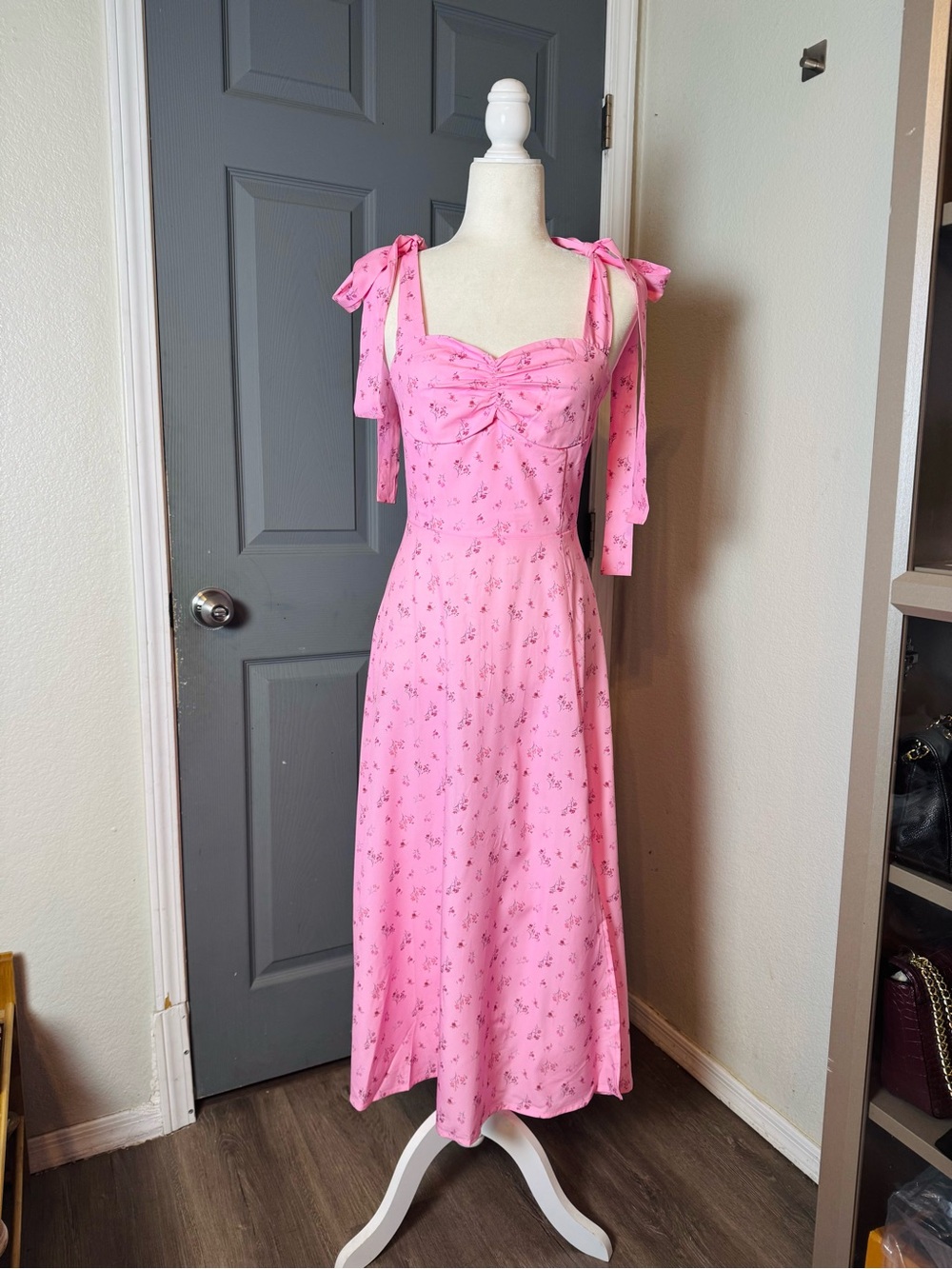 Pink Ditsy Floral Dress